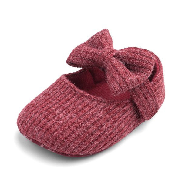 Baby / Toddler Bowknot Knitted Solid Prewalker Shoes